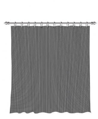 BADEFORHÆNG SORT/STRIB 180X200 INCL. RINGE