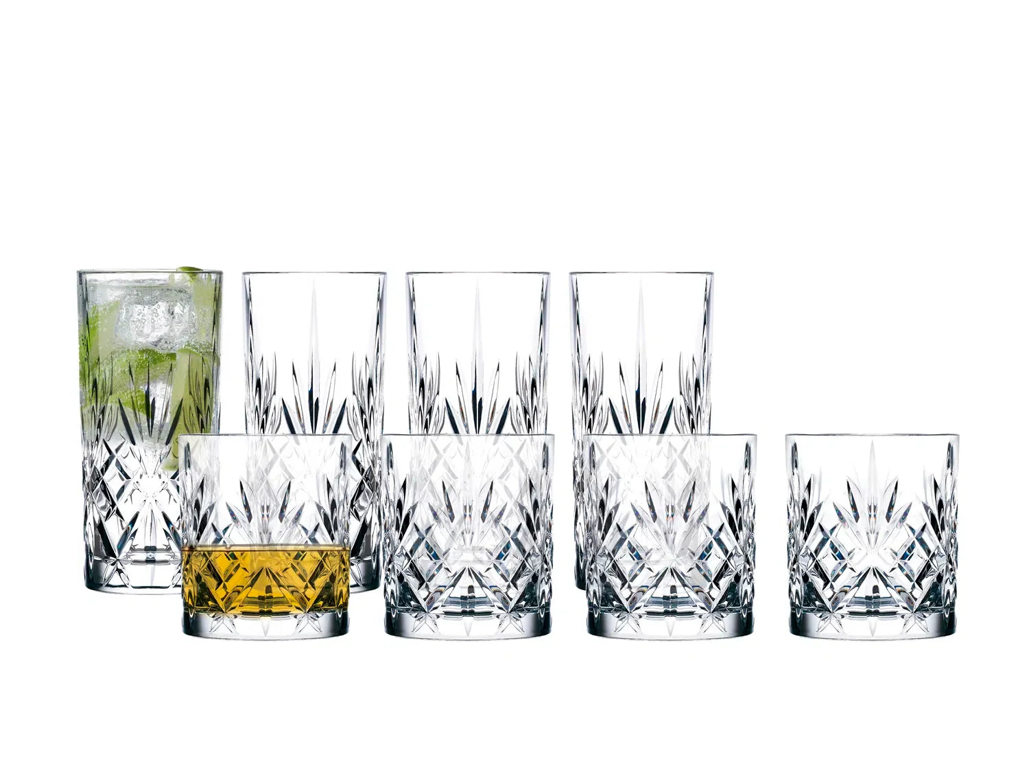 MELODIA WHISKY/HIGHBALL SÆT 8 DELE