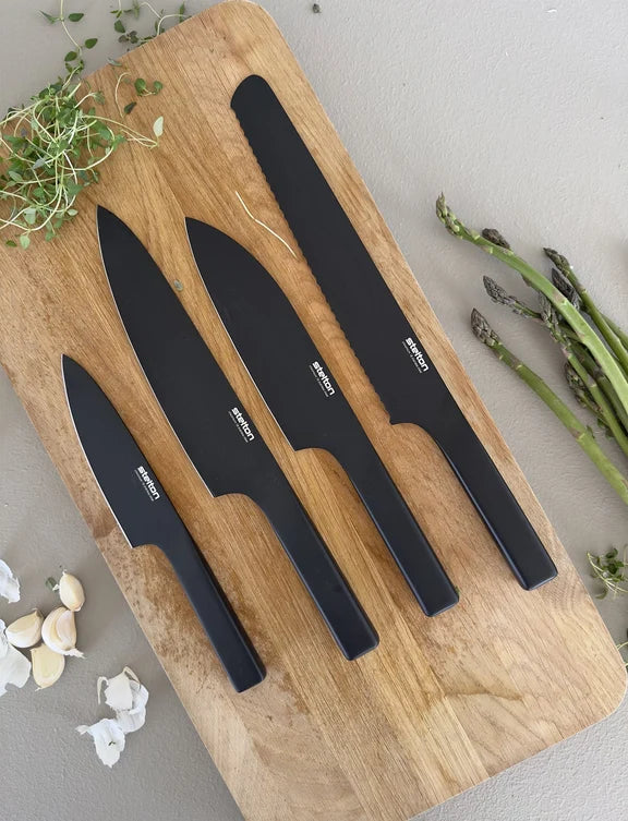 STELTON KNIVSÆT PURE BLACK 4 DELE