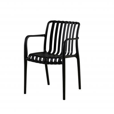 STABELSTOL M/ARMLÆN 58X54X81 CM SORT PLAST