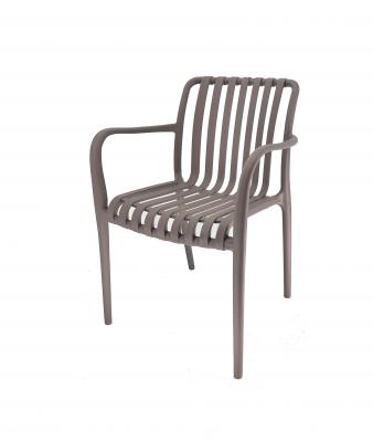STABELSTOL M/ARMLÆN 58X54X81 CM CAPPUCINO PLAST