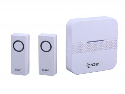 CZ TRÅDLØS DØRKLOKKE M/2 RINGETRYK HVID