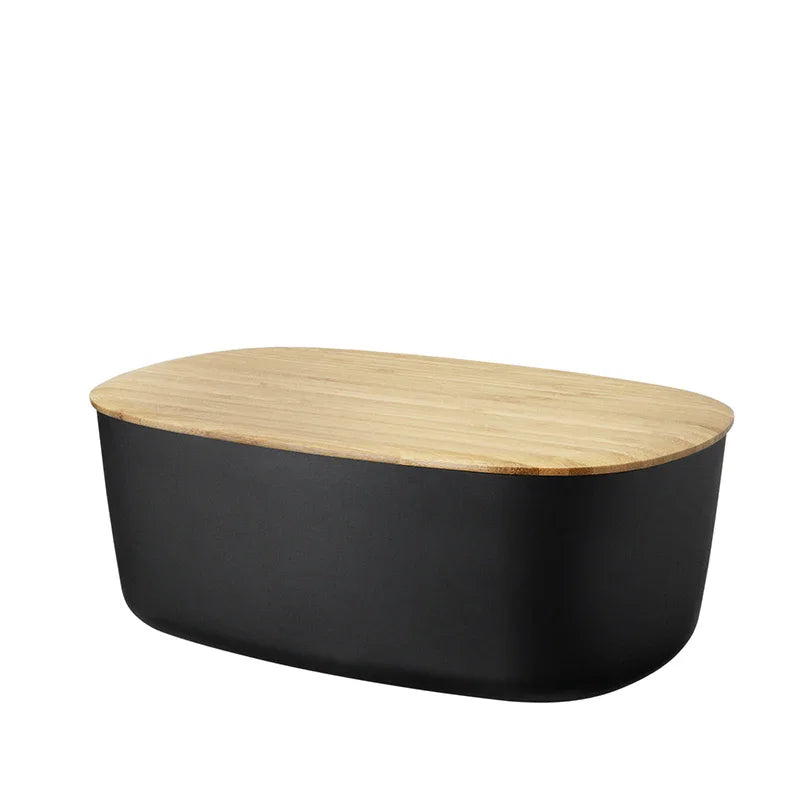 RIGTIG by STELTON BRØDBOX SORT M/BAMBUSLÅG