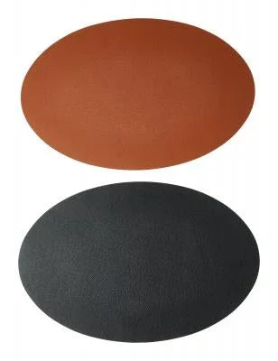DÆKKESERVIET SOFT OVAL COGNAC/SORT 30X45 CM