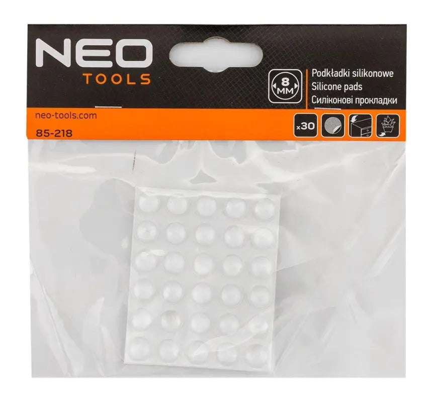 NEO SILIKONEDUPPER SELVKLÆB. 8 MM 30-PAK