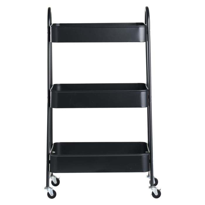 DAY RULLEBORD I SORT, METAL, MED 3 KURVE