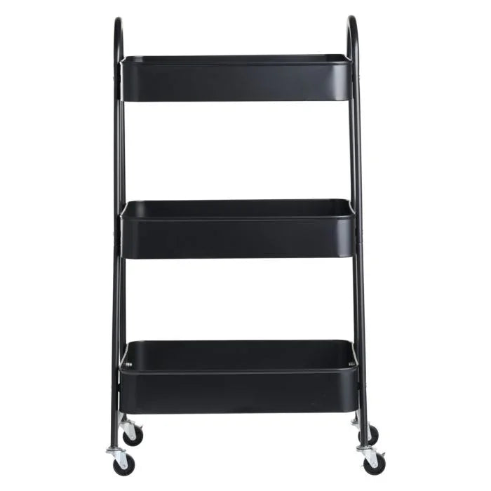 DAY RULLEBORD I SORT, METAL, MED 3 KURVE