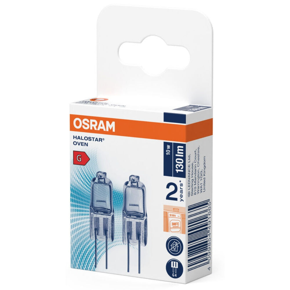 OSRAM HALOGENPÆRE G4 10W/130LM 2-PAK