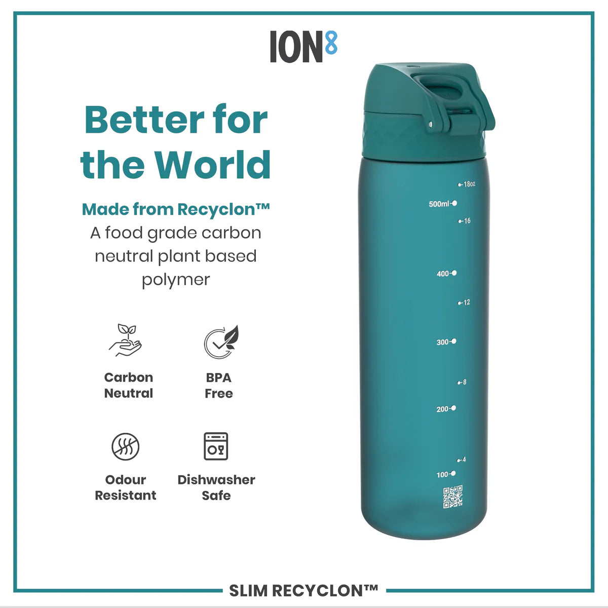 ION8 DRIKKEFLASKE AQUAGREEN 500 ML