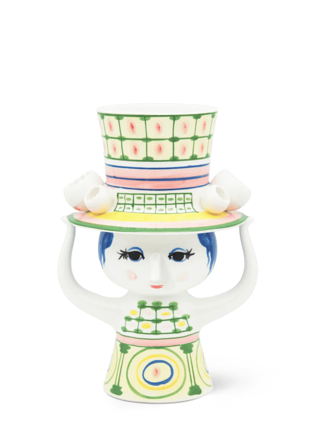 BJØRN WIINBLAD VASE 24,5 CM GRØN LADY WITH HAT