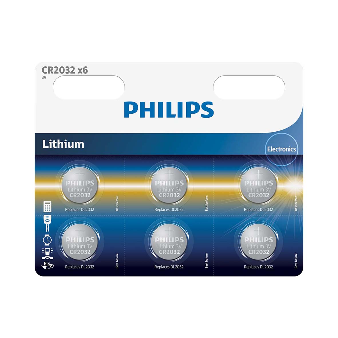 BATTERI CR2032 PHILIPS 6-PAK