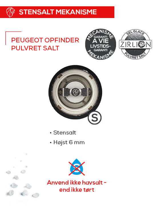 PEUGEOT LINE ELEKTRISK KVÆRNSÆT SORT/GRÅSORT 15 CM