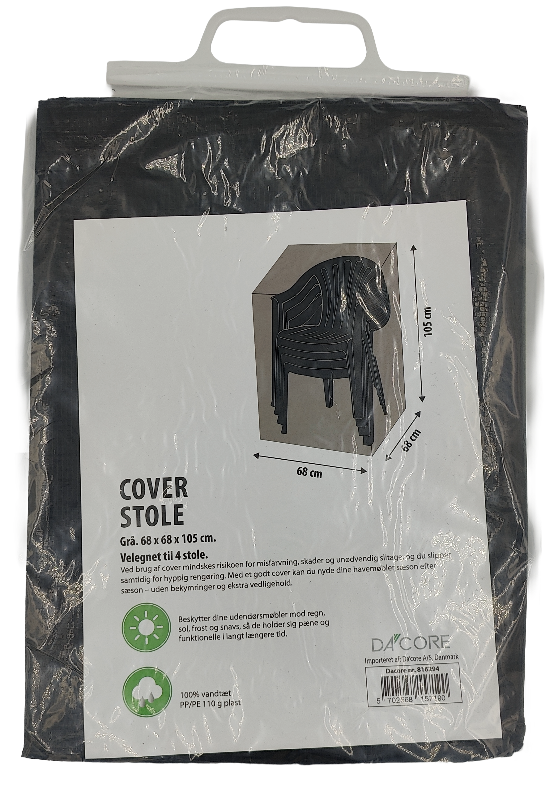 DA´CORE COVER T/STABELSTOLE 68X68X105 GRÅ