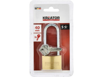 KREATOR HÆNGELÅS 40 MM HØJ BØJLE M/3 NØGLER
