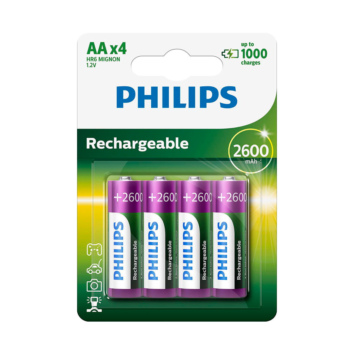GENOP.BATTERI AA 2600 MaH 4-PAK PHILIPS