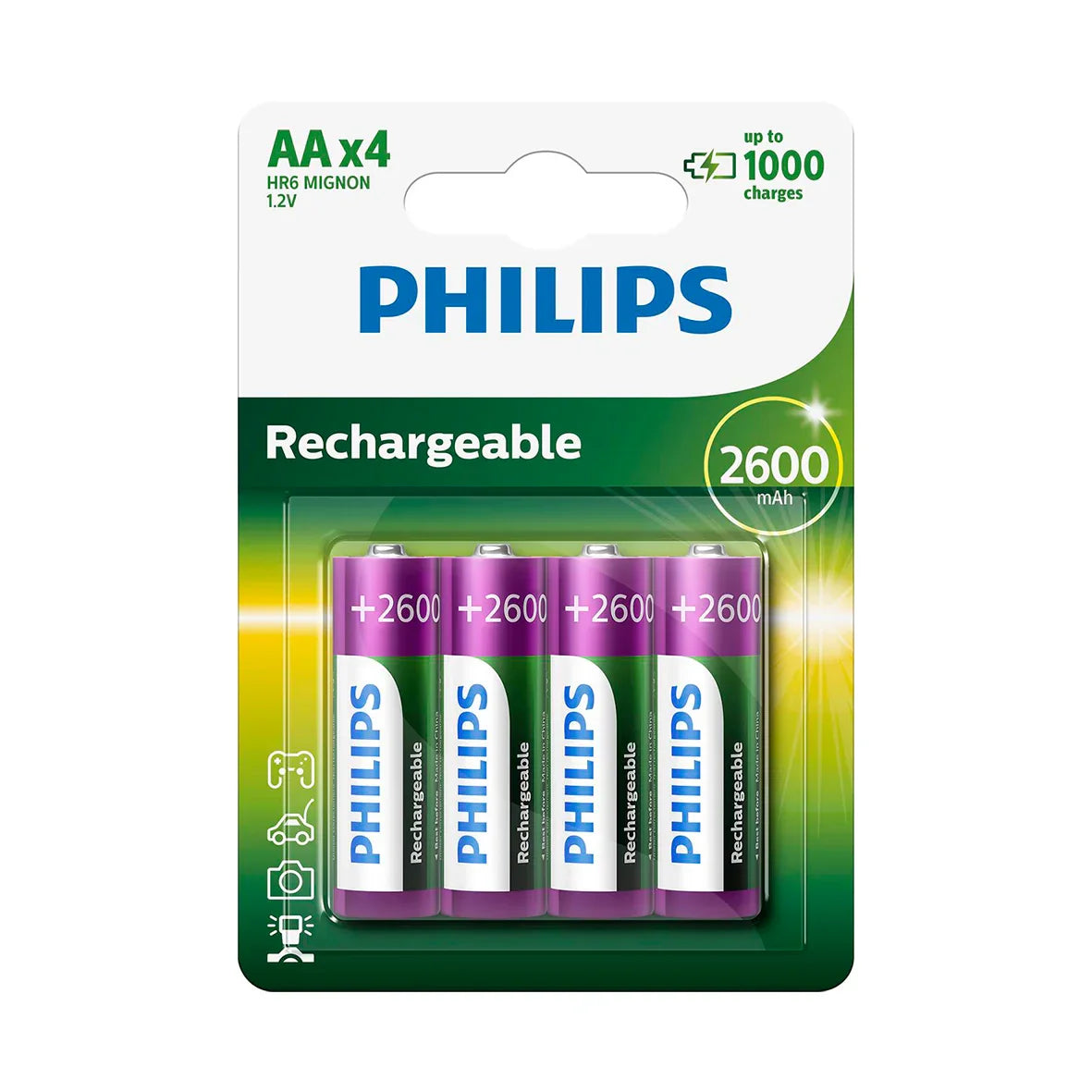 GENOP.BATTERI AA 2600 MaH 4-PAK PHILIPS