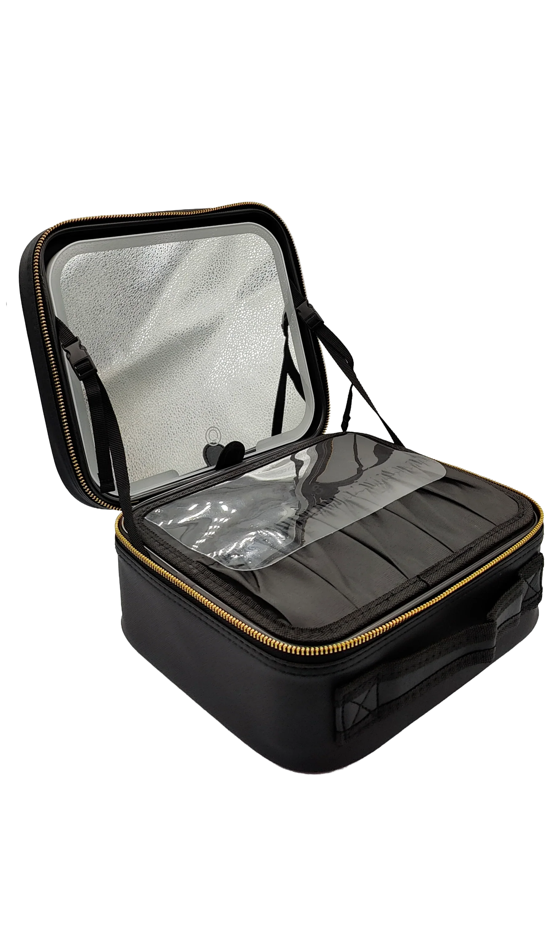 MAKE-UP TASKE M/LED SPEJL SORT