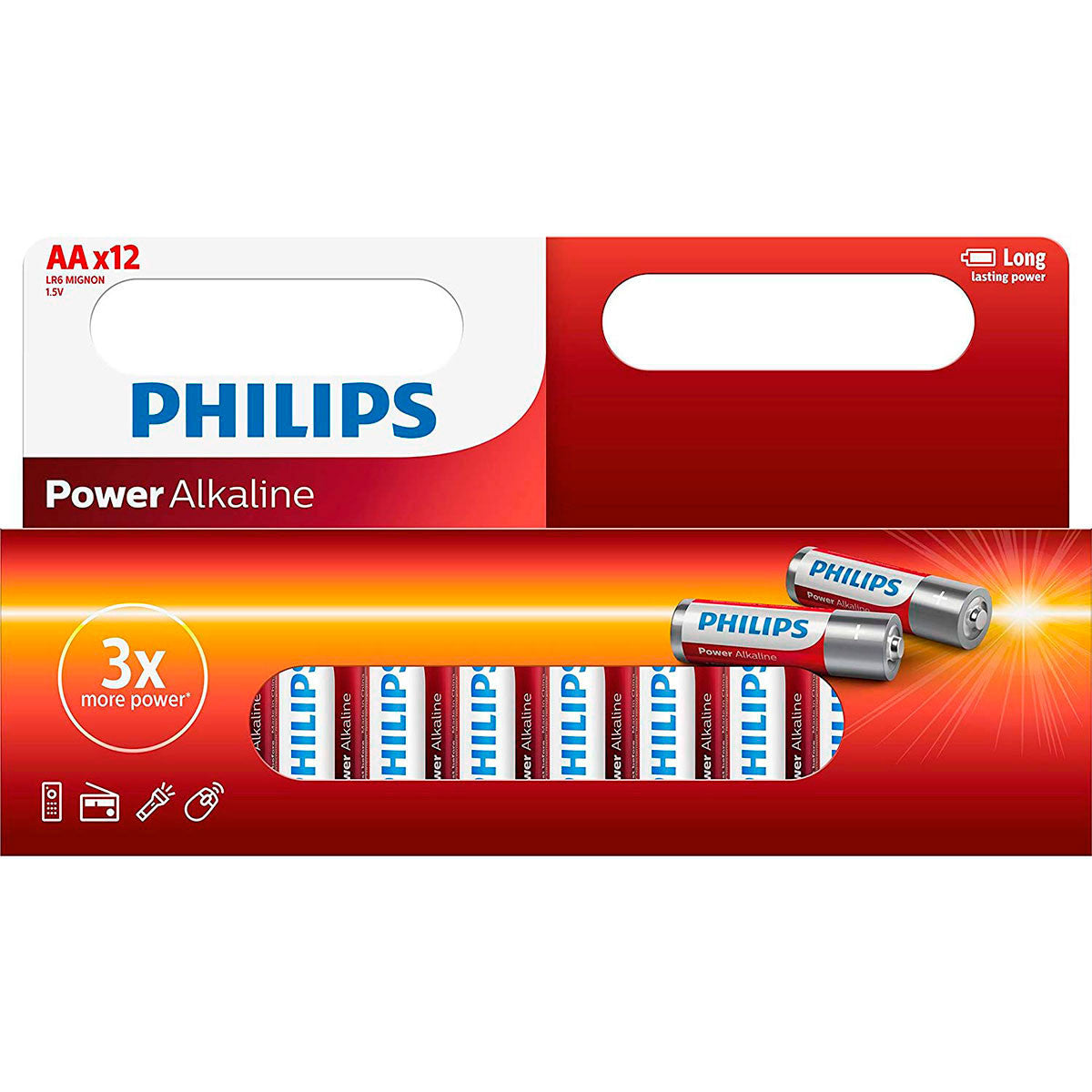PHILIPS BATTERI "AA" 12-PAK