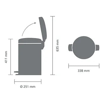 BRABANTIA PEDALSPAND 12 L PLATINUM