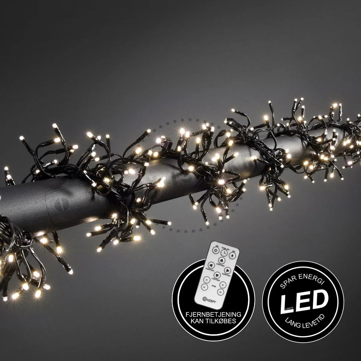 CONZEPT KLYNGELYSKÆDE 10M 1600 LED MED CHIP