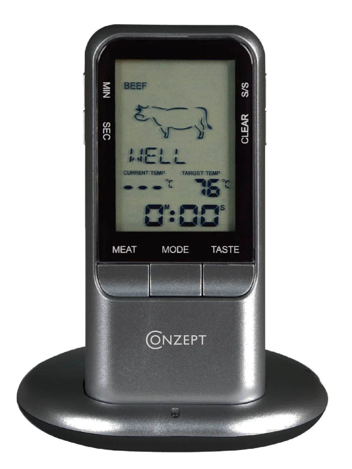 CONZEPT STEGETERMO TRÅDLØS MØRKEGRÅ