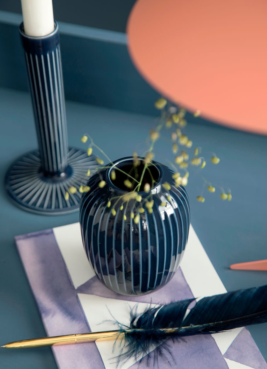 HAMMERSHØI VASE 10 CM INDIGO