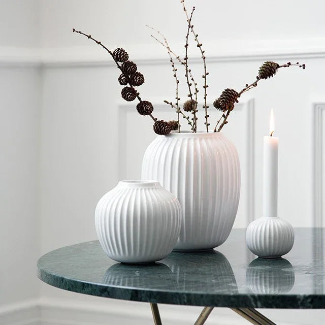 HAMMERSHØI VASE 20 CM HVID