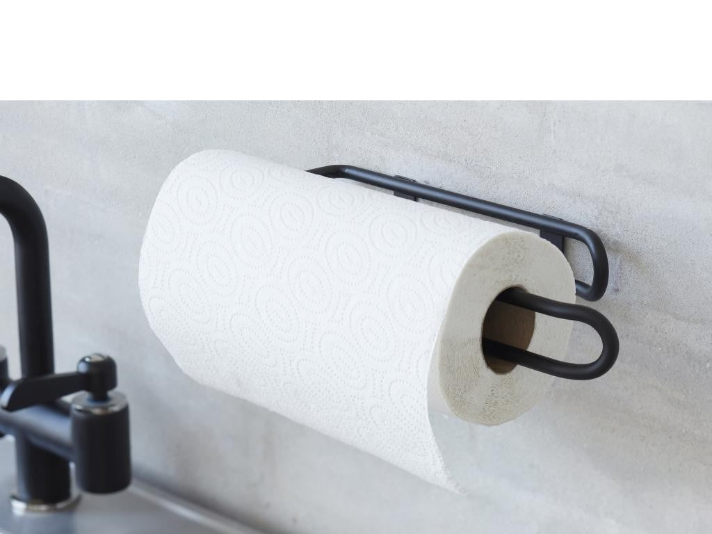 FUNKTION KØKKENRULLEHOLDER TIL VÆG I SORT METAL