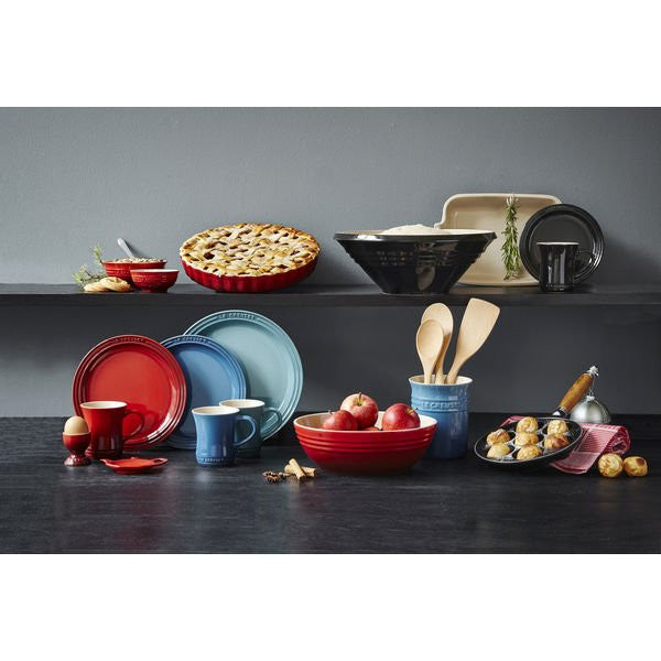 LE CREUSET ÆBLESKIVEPANDE M/TRÆ 7 HULLER SORT