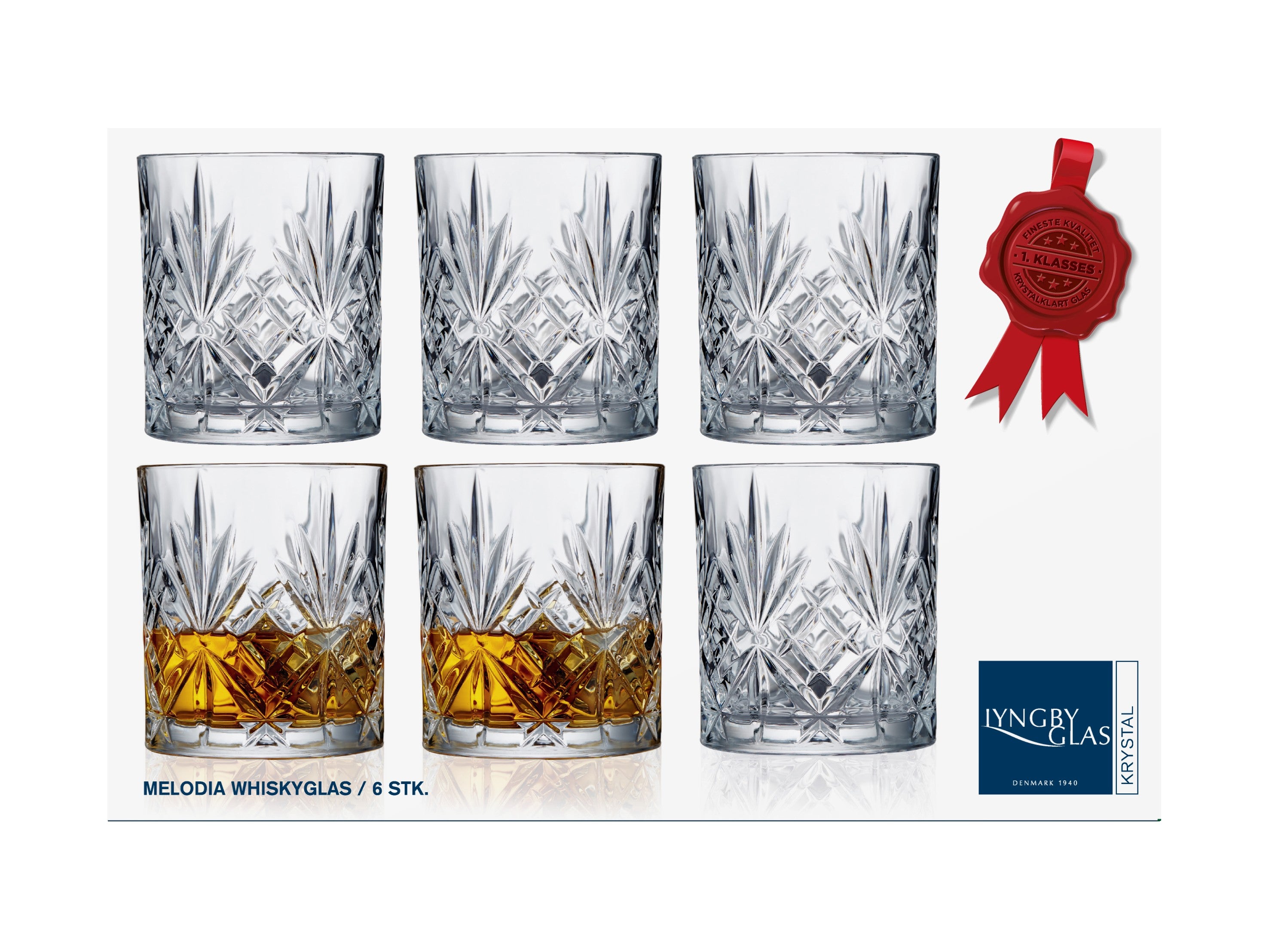 LYNGBY WHISKEYGLAS 6-PAK MELODIA