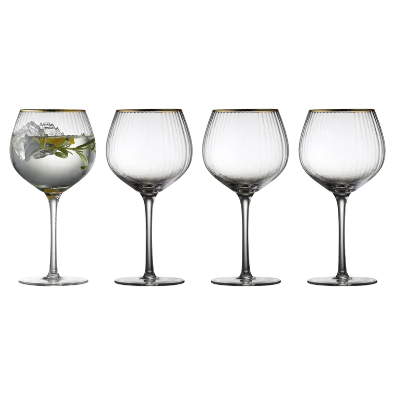 LYNGBY PALERMO GOLD GIN GLAS 65 CL 4-PAK