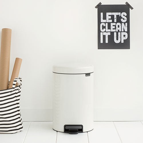 BRABANTIA PEDALSPAND 12 LTR HVID