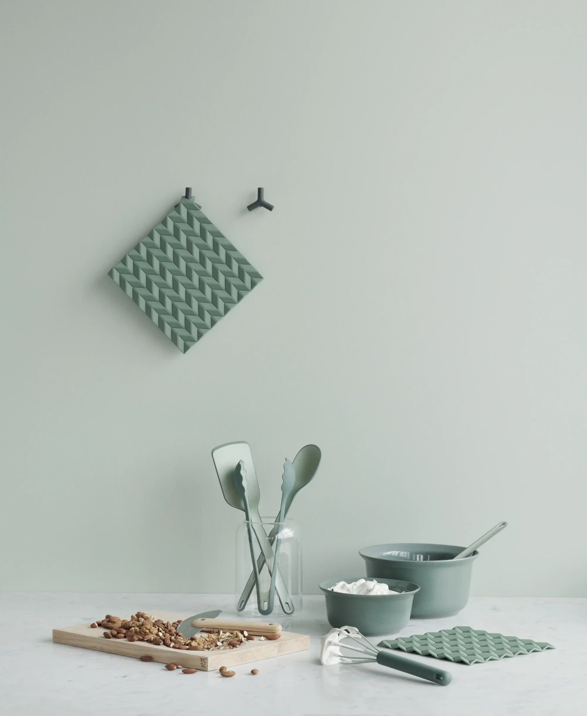 RIGTIG by STELTON GRYDELAPPER 2-PAK GRØN SILIKONE