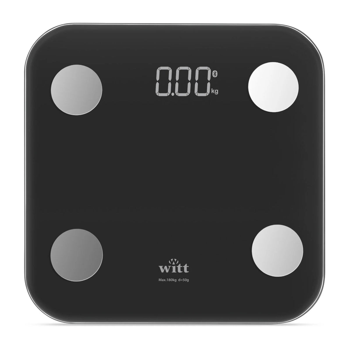 WITT PERSONVÆGT T/SMARTPHONE BODY FAT 180 KG SORT