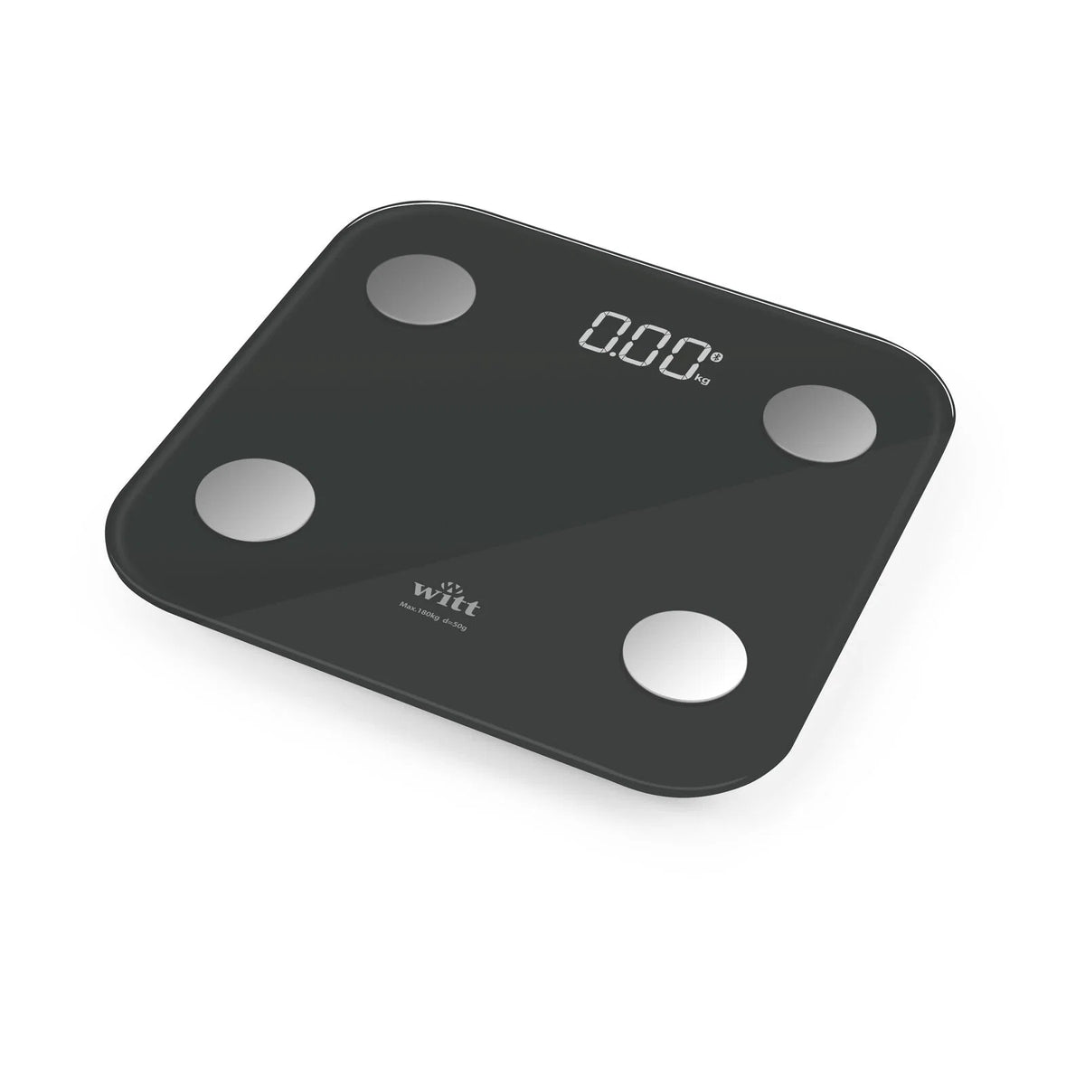 WITT PERSONVÆGT T/SMARTPHONE BODY FAT 180 KG SORT