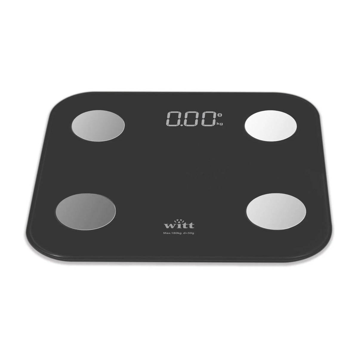 WITT PERSONVÆGT T/SMARTPHONE BODY FAT 180 KG SORT
