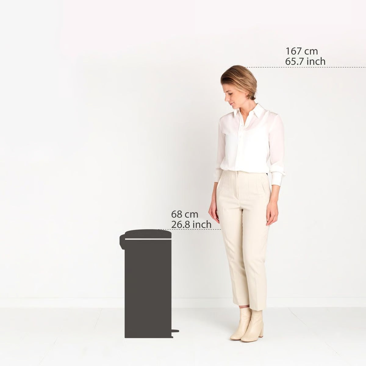 BRABANTIA PEDALSPAND 30 L. HVID