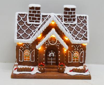 GINGERBREAD HUS M/LED 17X10X16 CM