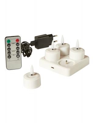 LED FYRFADSLYS GENOPLADELIG 4 STK