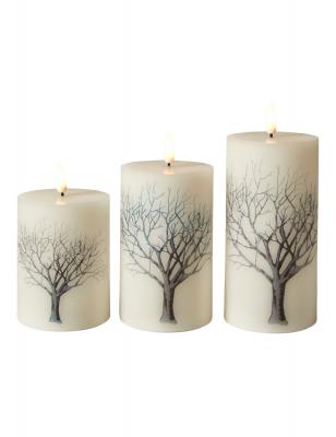 LED BLOKLYS M/TRÆ DEKORATION 3-PAK+FJERN