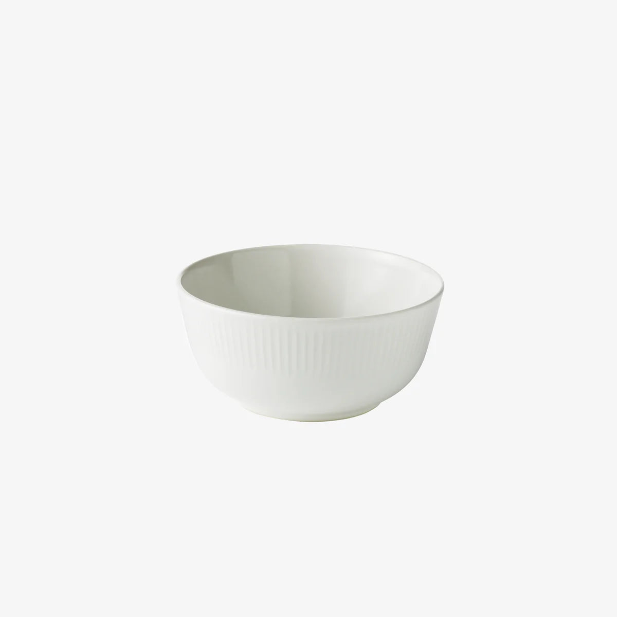 GROOVY SKÅL 14 CM RILLET HVID PORCELÆN