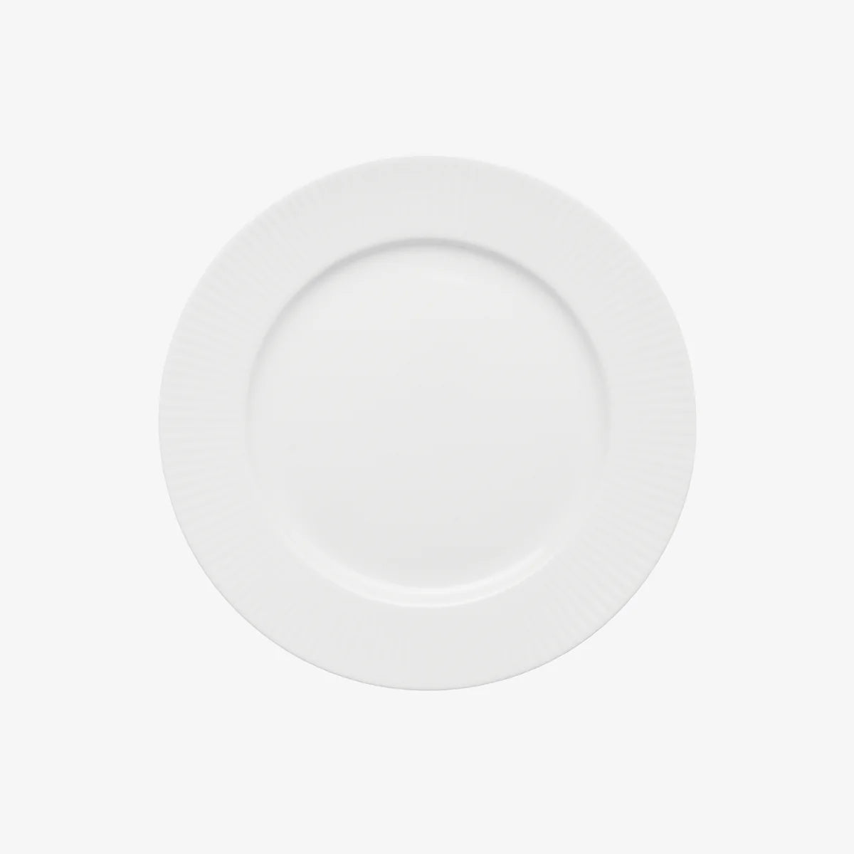 GROOVY FROK.TALLERKEN 22 CM RILLET HVID PORCELÆN
