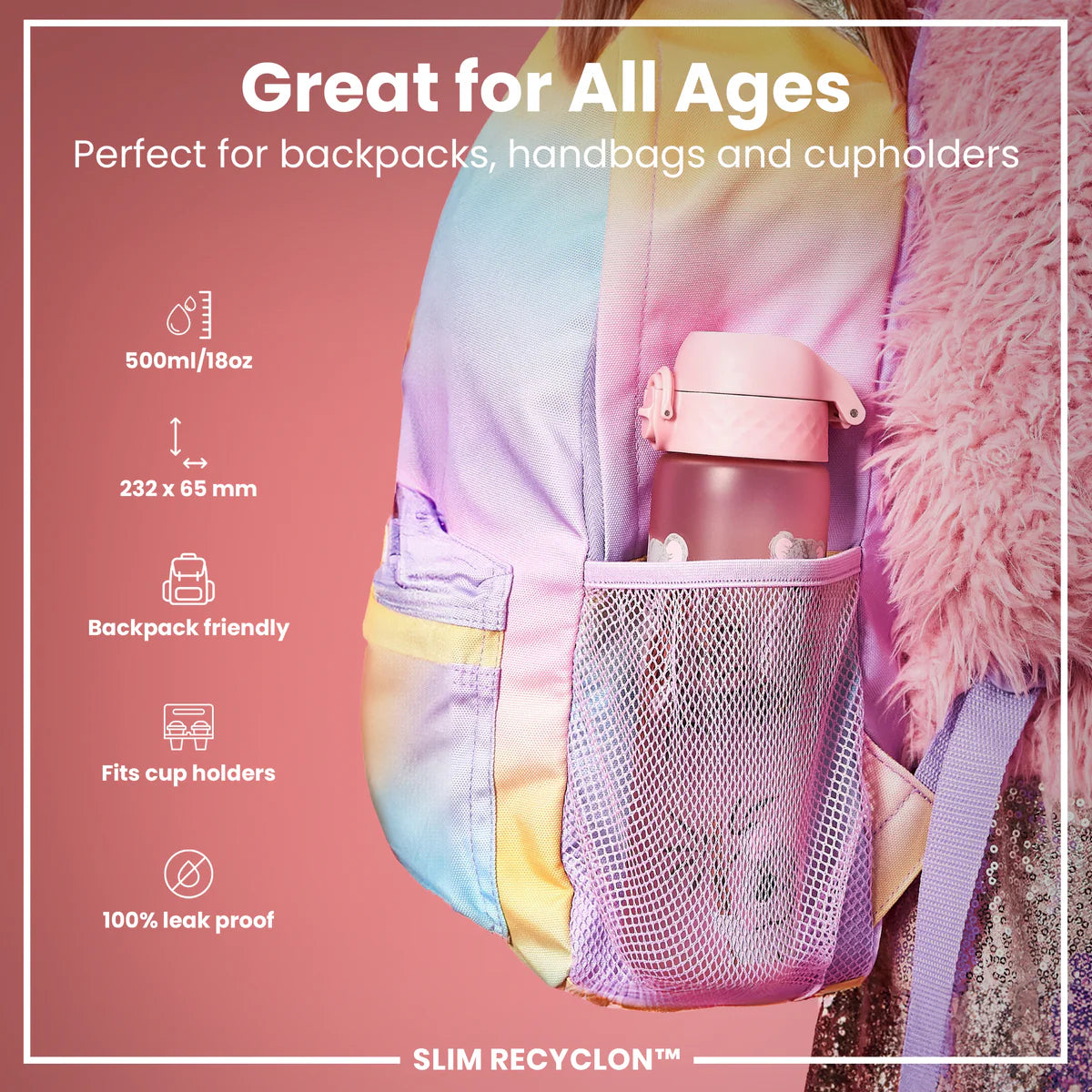 ION8 DRIKKEFLASKE KOALA ROSA 500 ML