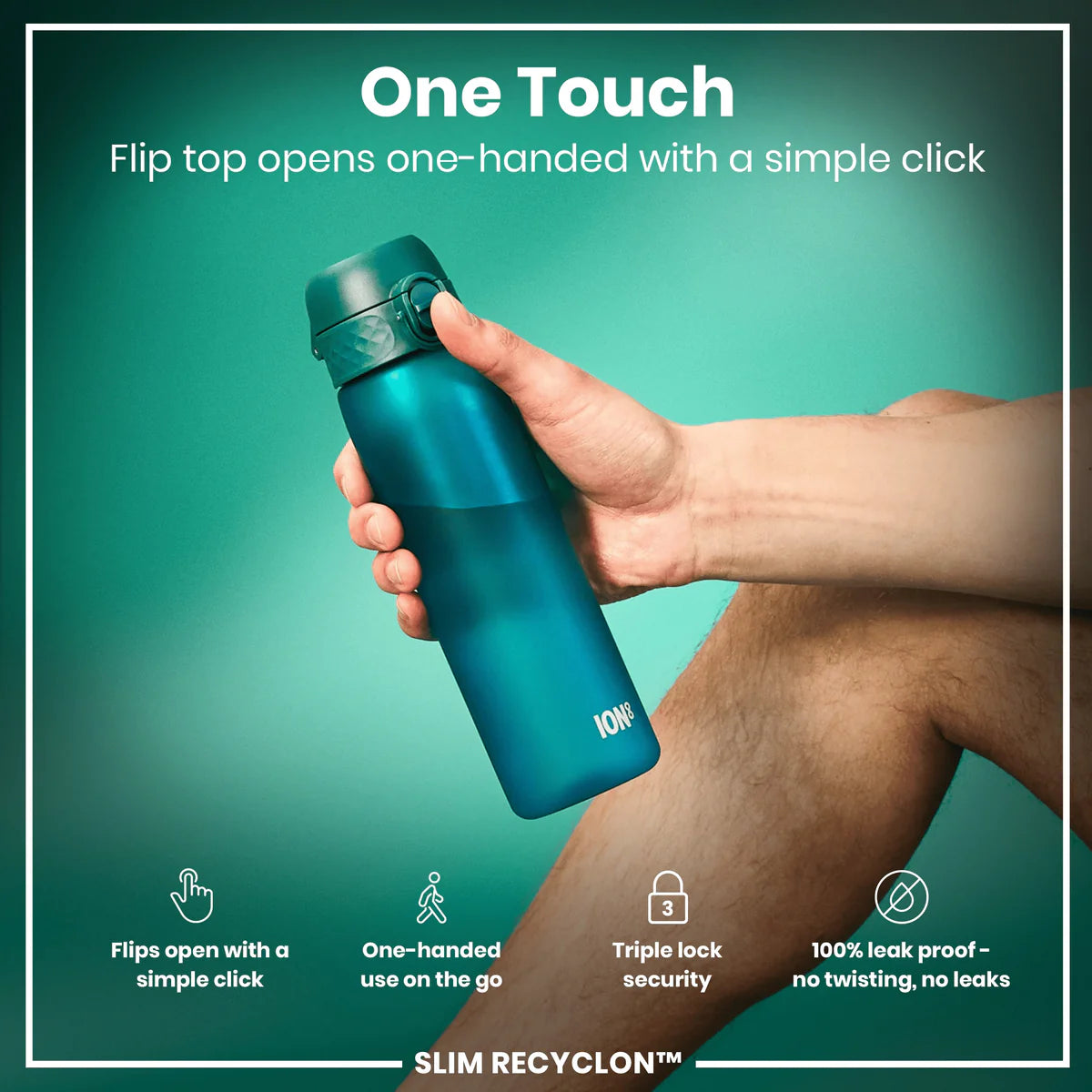 ION8 DRIKKEFLASKE AQUAGREEN 500 ML