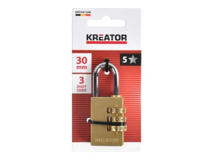 KREATOR HÆNGELÅS 30 MM M/3-TALS KODE