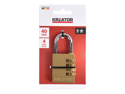 KREATOR HÆNGELÅS 40 MM M/4-TALS KODE