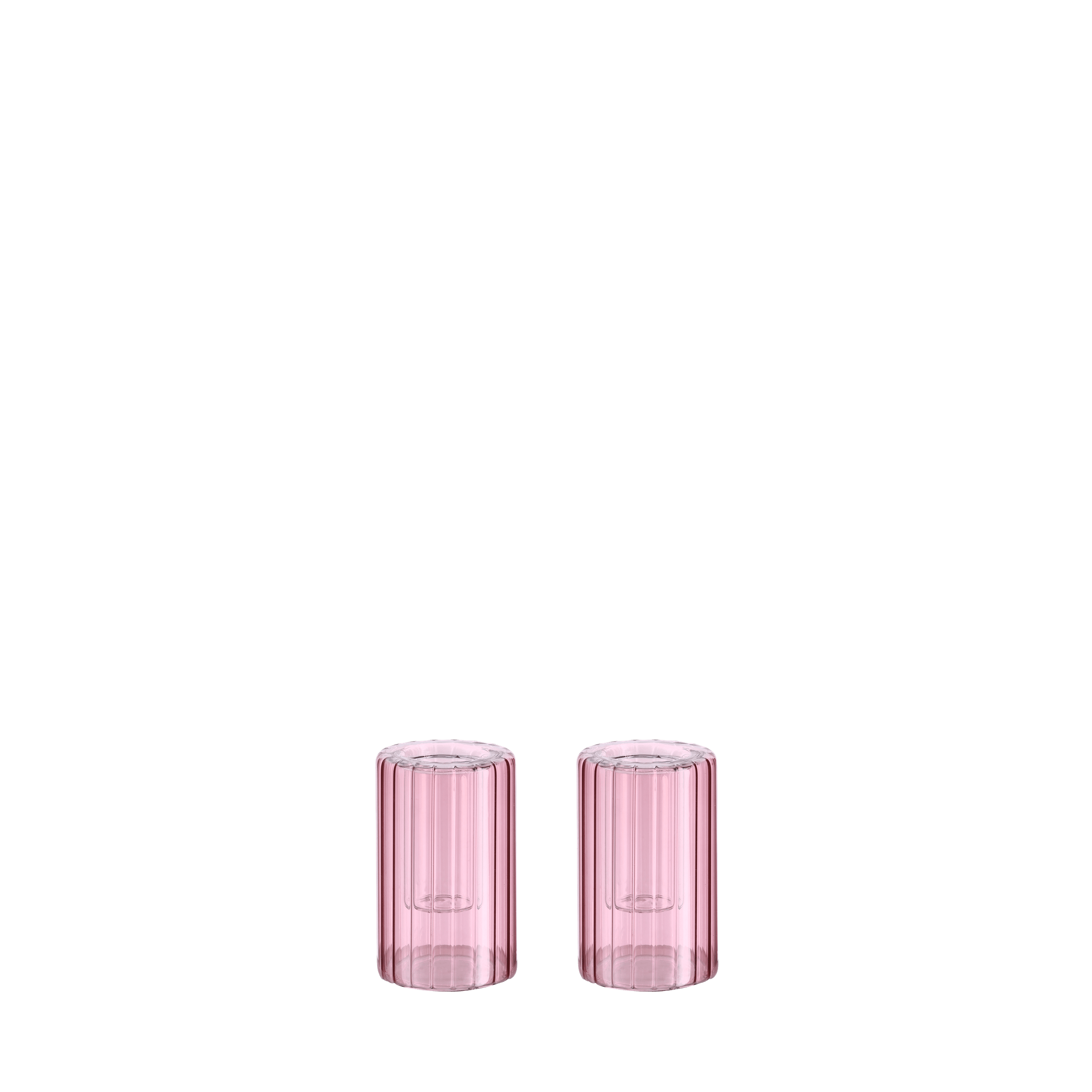 MOODS&MORE LIMA LYSESTAGER ROSA GLAS 2-PAK