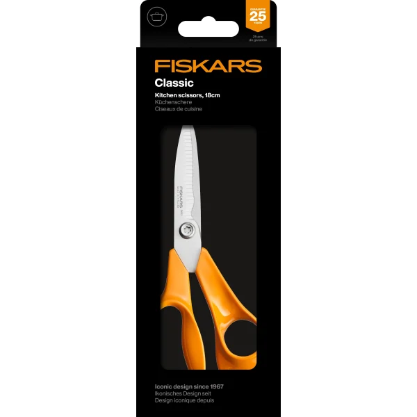 FISKARS SAKS KØKKEN M/BØLGESKÆR 18 CM