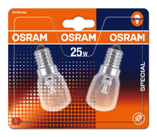 OSRAM PÆRE T/KØL-EMHÆTTE E14 25W/190LM 2-PAK