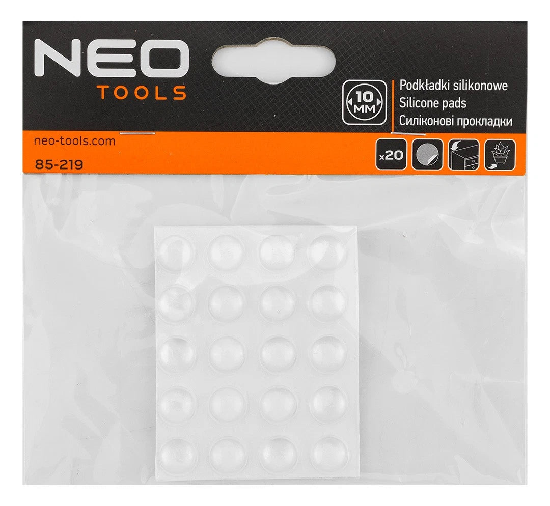 NEO SILIKONEDUPPER SELVKLÆB. 10 MM 20-PAK